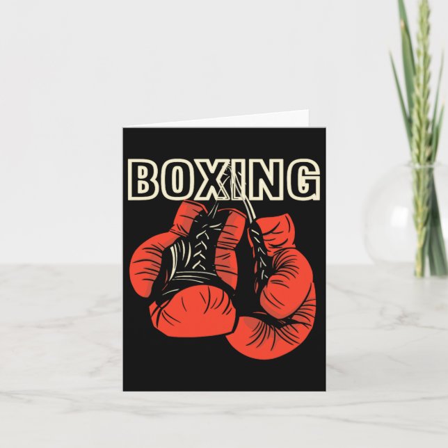 Cartão Boxing Design Boxing Luvas Artista Marcial (Frente)