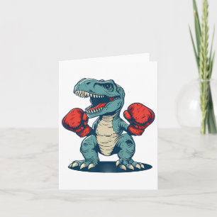 Cartão Boxing Dinossaur Boxer Dino Kickboxing T-rex Boxin