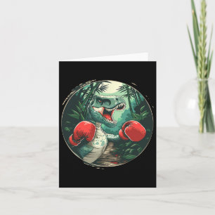 Cartão Boxing Dinossaur Boxer Dino Kickboxing T-rex Boxin