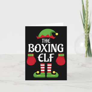 Cartão Boxing Elf Family Matching Group Caixa de Natal