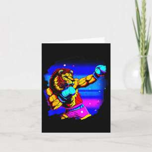 Cartão Boxing Lion Legal Funny Lion Boxing