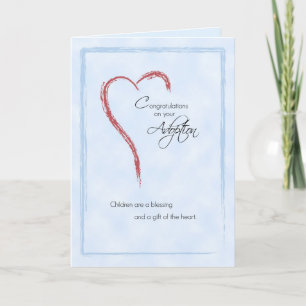 Cartão Boy Adoption Congratulations, Blue, Religious