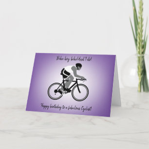 Cartão Boy Cyclist Birthday Card