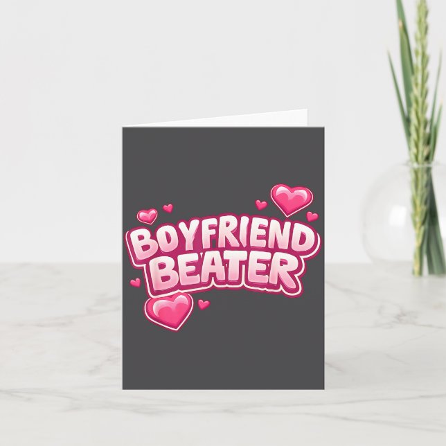 Cartão Boyfriend Beater Funny Tee  (Frente)