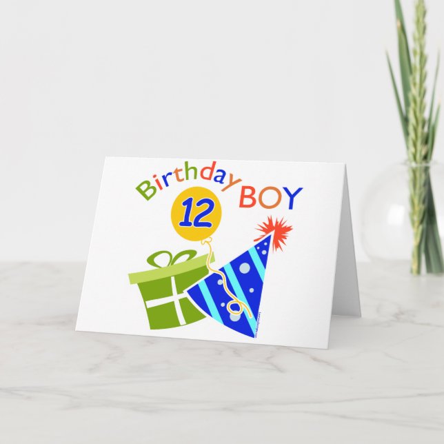 Cartão Boys 12 Birthday (Frente)