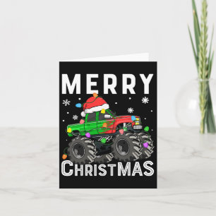 Cartão Boys Monster Truck Feliz Natal Santa Hat Toddl