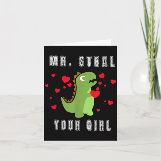 Cartão Boys Mr. Steal Your Girl - Cute Valentines Day Din (Frente)