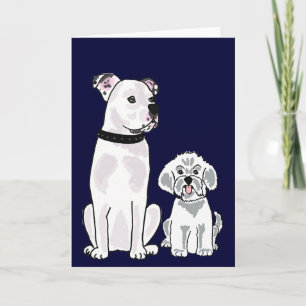 Cartão BR- Bichon Frise e American Bulldog Notecard
