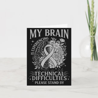 Cartão Brain cancer awareness warrior gray strong warrior