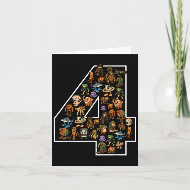 Cartão Brainrot Italiano Aniversário 4 Idade Memória 4 Cr (Frente)