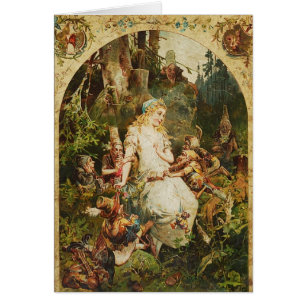 Cartão Branca de Neve e Sete Anões