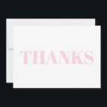 Cartão branco de tipografia moderna para rosas cla<br><div class="desc">Obrigados,  Obrigado,  rosas claro e Cartão de Nota Bonitinho para a Tipografia Moderna Branca. Design moderna elegante e minimalista.</div>