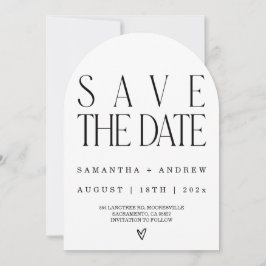 Cartão branco e preto Elegant Save the Date