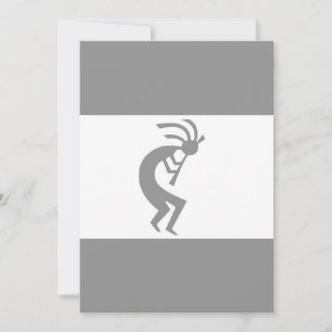 Cartão Branco prateado Kokopelli1