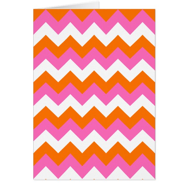 Cartão Branco rosa e Zigzag laranja (Frente)
