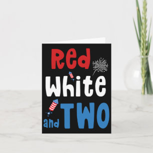 Cartão Branco Vermelho E Dois Aniversário 4 De Julho Amer