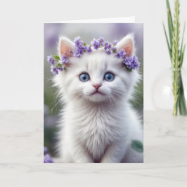 Cartão Brancos de Aniversário com Lilac Laurel