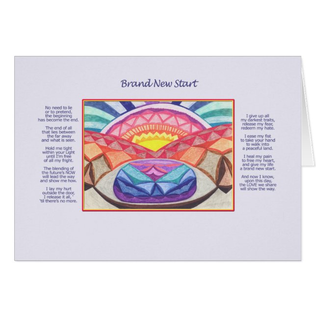 Cartão brandnew do começo (Frente Horizontal)