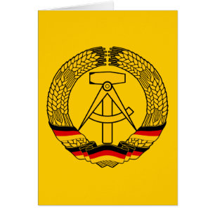 Cartão Brasão de East Germany/selo estado da alemanha