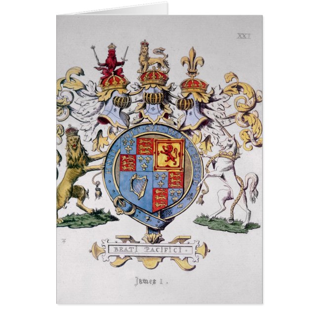 Cartão Brasão do rei James mim de Inglaterra (Frente)