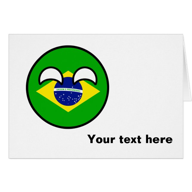 Cartão Brasil Geeky de tensão engraçado Countryball (Frente Horizontal)