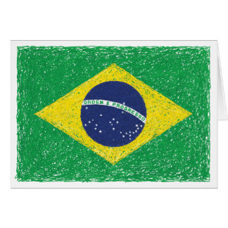 Cartão Brasileiro do *Hand-sketch* da bandeira de Brasil