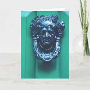 CARTÃO BRASS DOOR KNOCKER EM FORMA DE CABEÇA DA MULHER