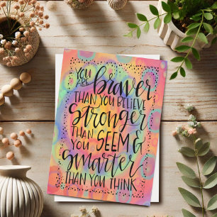 Cartão Braver, Forte, Graduação Inspiracional Mais Inteli