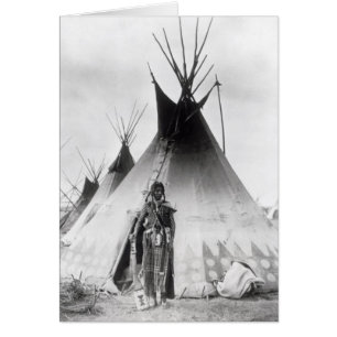 Cartão Bravo Blackfoot, perto de Calgary, Alberta, 1889