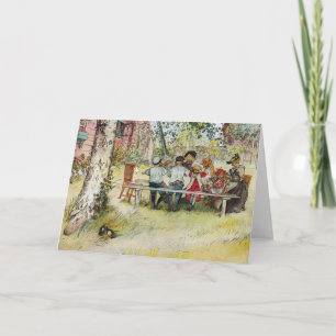 Cartão Breakfast under the Big Birch by Carl Larsson