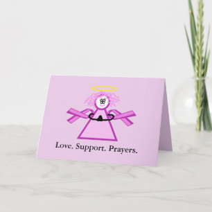 Cartão Breast Cancer Praying Pink Ribbon Angel Card