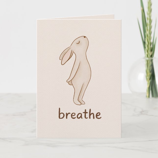 Cartão Breathe Bunny Encouragement Card (Frente)