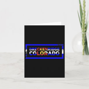 Cartão Breckenridge Estado do Colorado Flag Retro Mountai