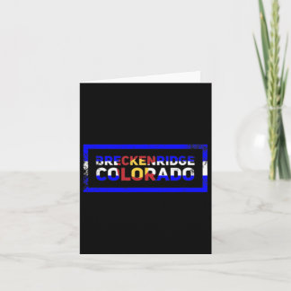 Cartão Breckenridge Estado do Colorado Flag Retro Mountai