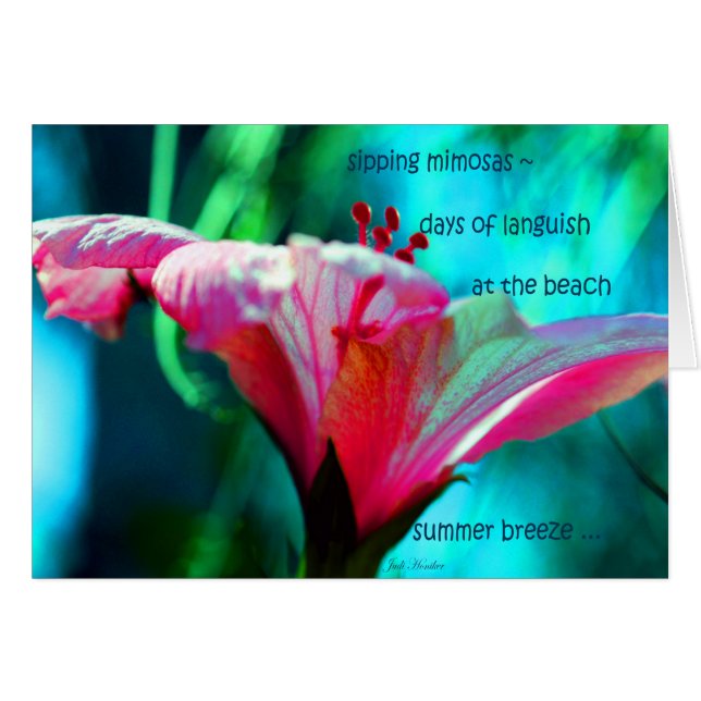 Cartão Breeze De Verão "Na Praia" (Frente horizontal)