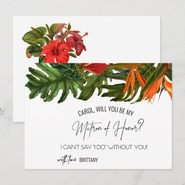 Cartão Breeze Tropical Você Será A Matriz de Honra (Frente/Verso)