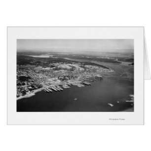 Cartão Bremerton, WA - Vista aérea da fotografia da cidad