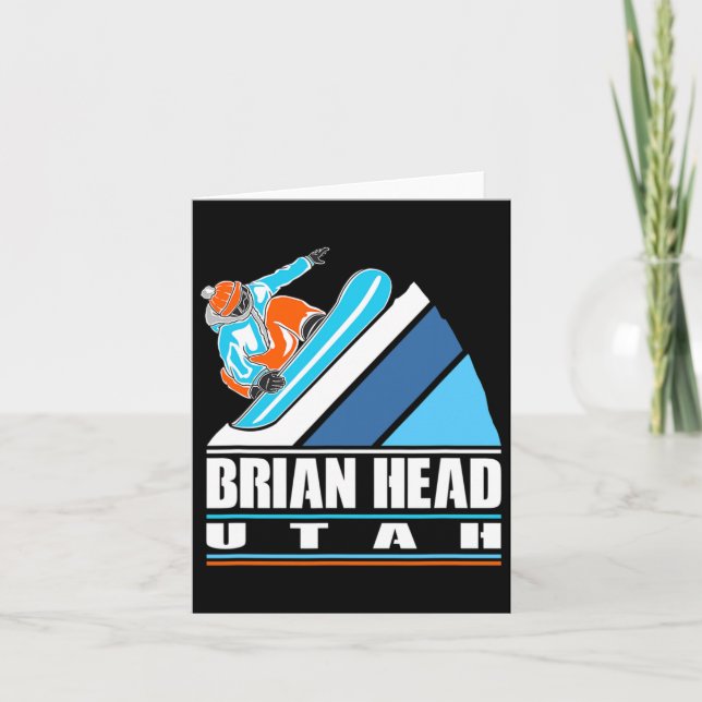 Cartão Brian Head Utah - Vintage Snowboarder (Frente)