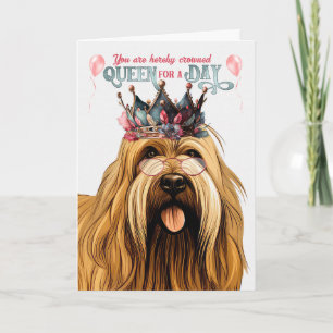 Cartão Briard Dog Queen por um dia de aniversário engraça