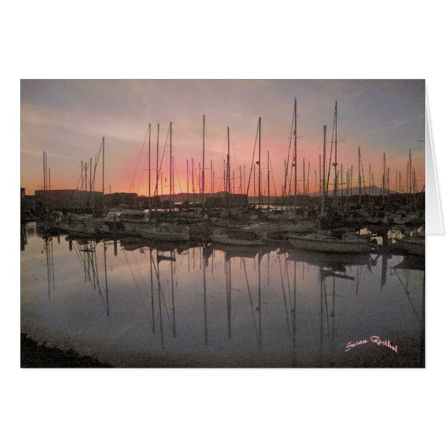 Cartão Brickyard /Cove Marina no Sunset (Frente Horizontal)