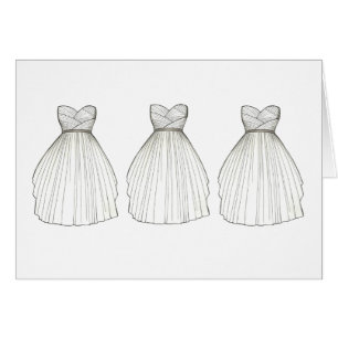 Cartão Bridal de Noiva de Vestido Branco
