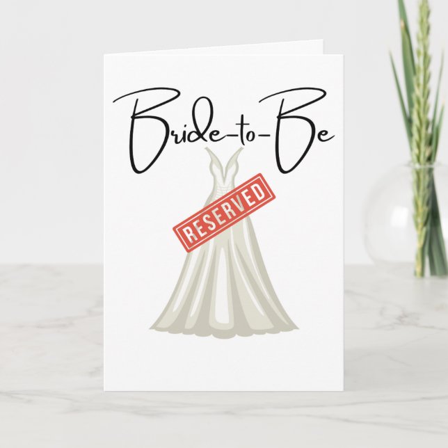 Cartão Bridal Dress Reserved, Congratulations! (Frente)