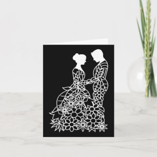 Cartão Bride & Groom Wedding Floral Mancala Linda