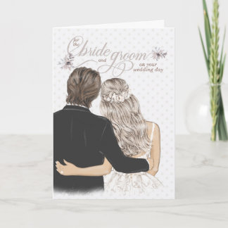 Cartão Bride and Groom Taupe Wedding Congratulations
