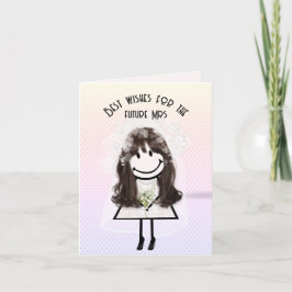 Cartão Bride Stick Figure On Hearts