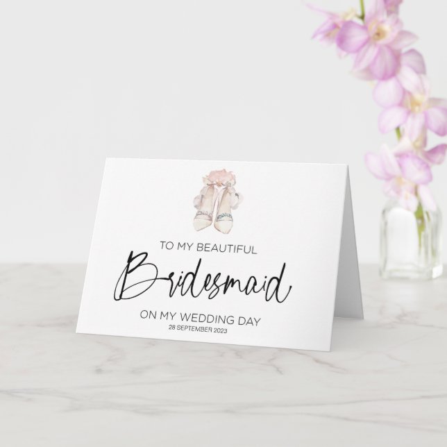 Cartão Bridesmaid Wedding Obrigado Presente Da Bride Card (Orquídea)