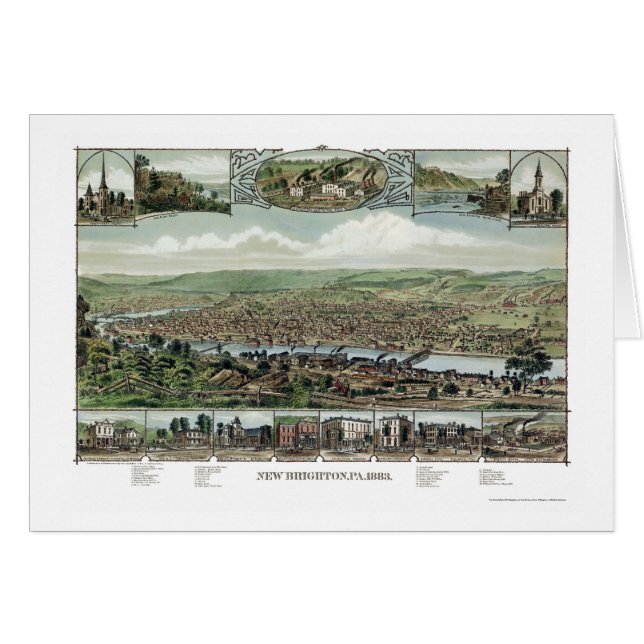 Cartão Brigghton nova, mapa panorâmico do PA - 1883 (Frente Horizontal)