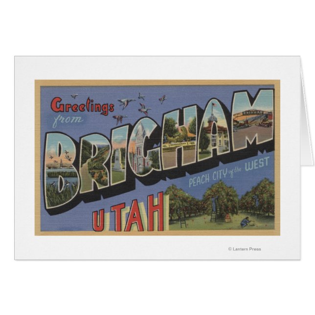 Cartão Brigham, UtahLarge - Letra ScenesBrigham, UT (Frente Horizontal)