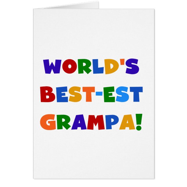 Cartão "Bright Colors World's Best Grampa Gifts" (Frente)