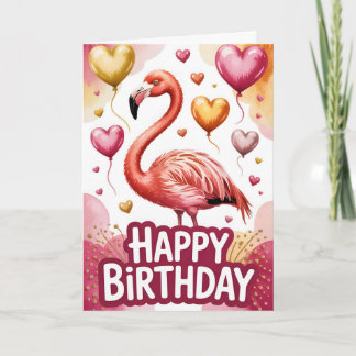 Cartão Bright & Cute Flamingo Birthday